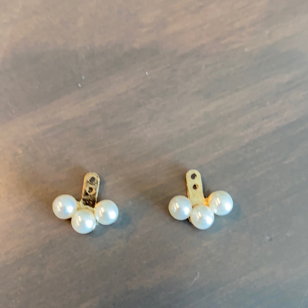Crystal (M) Pearl Earring jackets NWOT